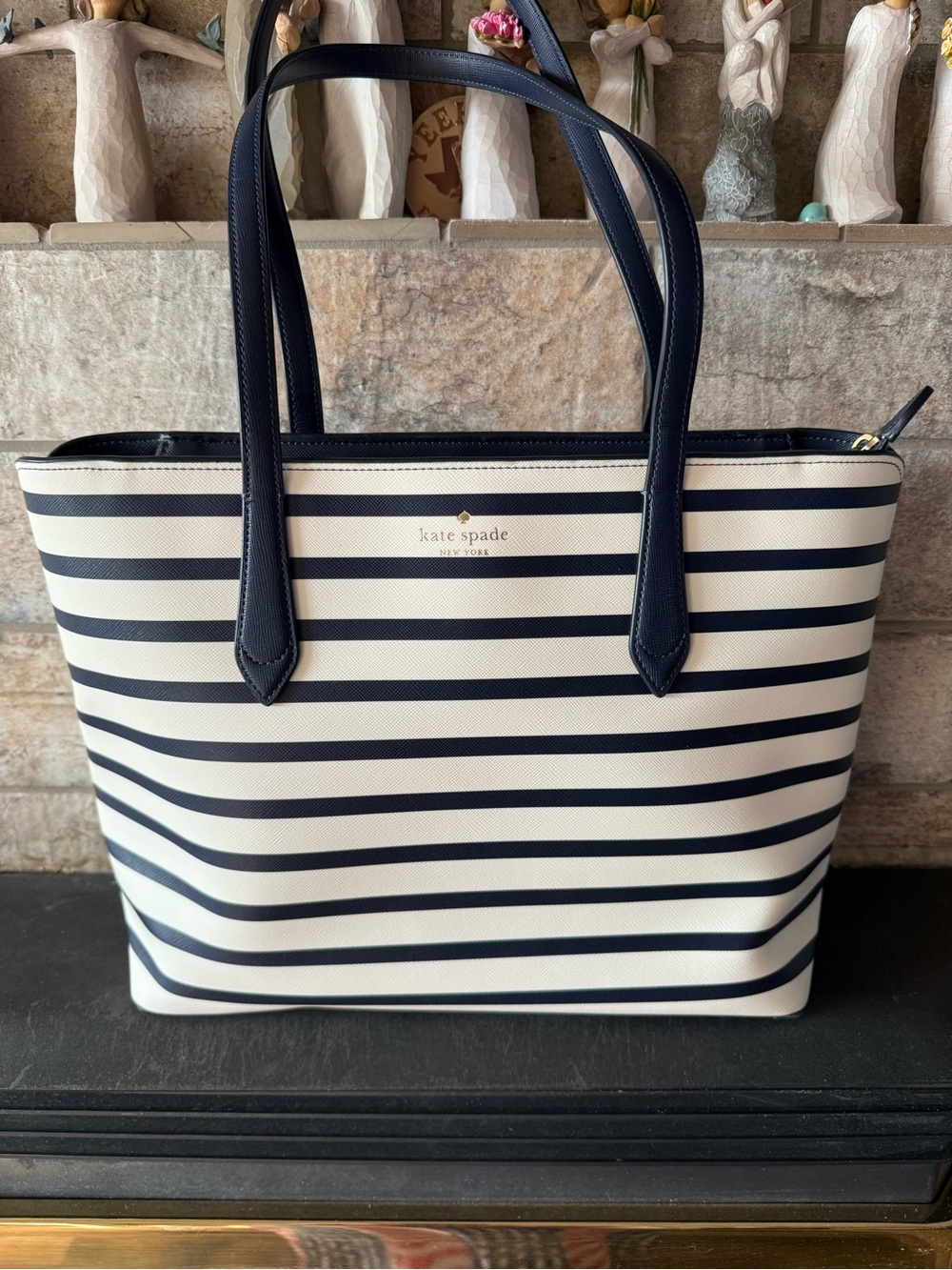 kate spade Navy and White Striped Tote
